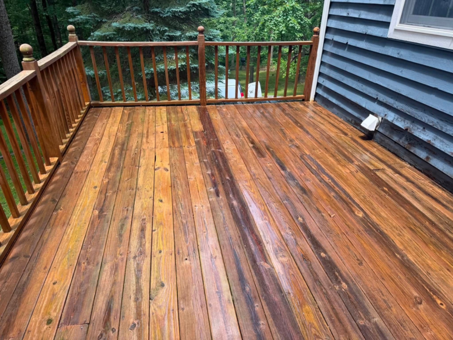After — Weathered wood deck restored with soft washing by Vivify